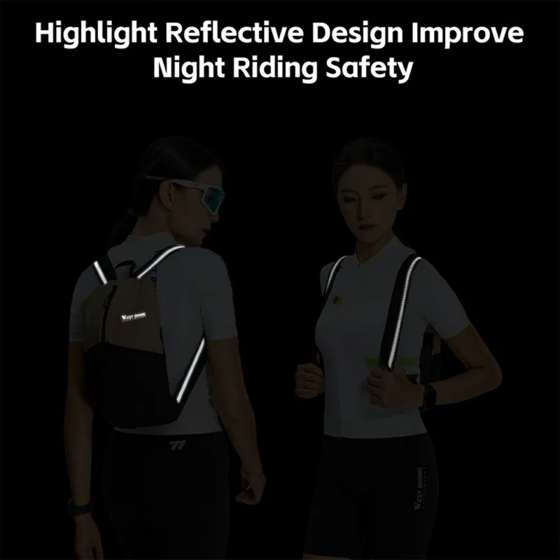 WEST BIKING YP0707416 Lightweight Backpack for Outdoor Cycling Reflective Portable Shoulder Pack - Pink