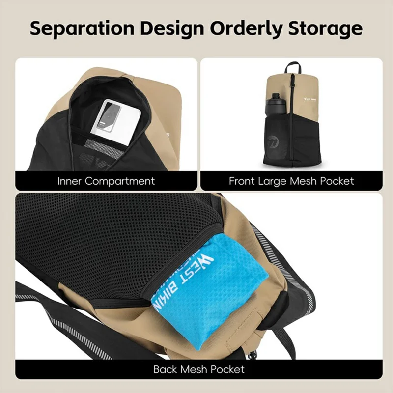 WEST BIKING YP0707416 Lightweight Backpack for Outdoor Cycling Reflective Portable Shoulder Pack - Pink