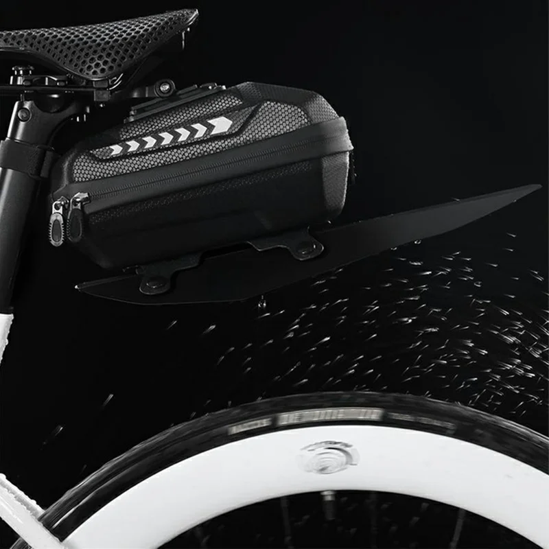 WEST BIKING YP0707420 2L Bolsa de Selim Impermeável de Couro PU com Protetor de Lama Destacável para Bicicleta