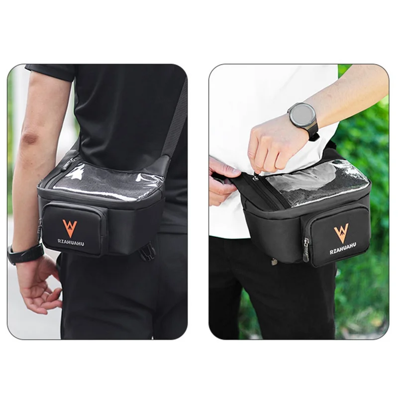 RZAHUAHU Multifunctional Front Handlebar Bag Waterproof Touchscreen Phone Pouch for Navigation Cycling