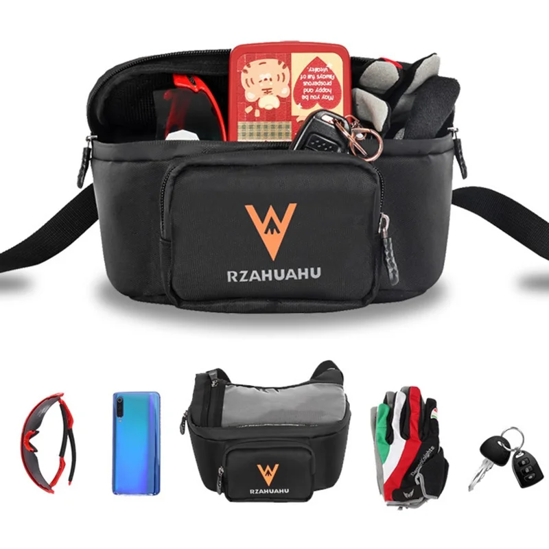 RZAHUAHU Multifunctional Front Handlebar Bag Waterproof Touchscreen Phone Pouch for Navigation Cycling