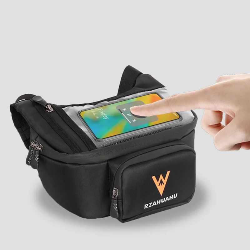 RZAHUAHU Multifunctional Front Handlebar Bag Waterproof Touchscreen Phone Pouch for Navigation Cycling
