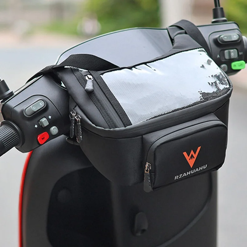 RZAHUAHU Multifunctional Front Handlebar Bag Waterproof Touchscreen Phone Pouch for Navigation Cycling