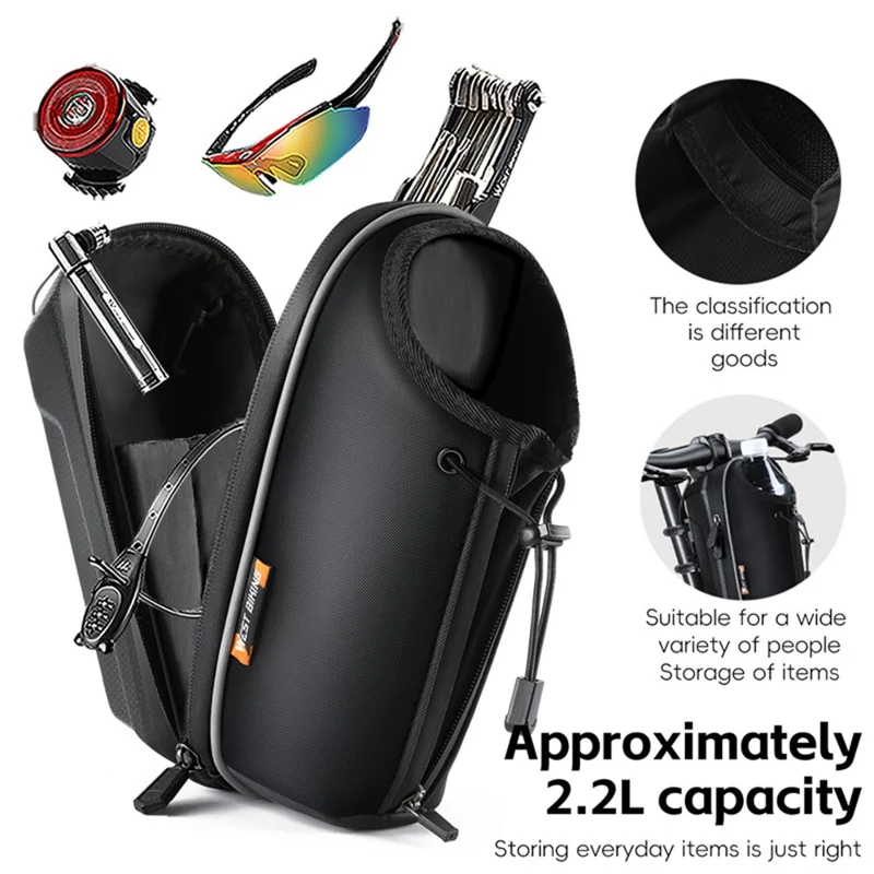 WEST BIKING YP0707410 Borsa Portabottiglie Pieghevole per Bicicletta Scooter Sacchetto di Stoccaggio per Tubo Anteriore con Sgancio Rapido