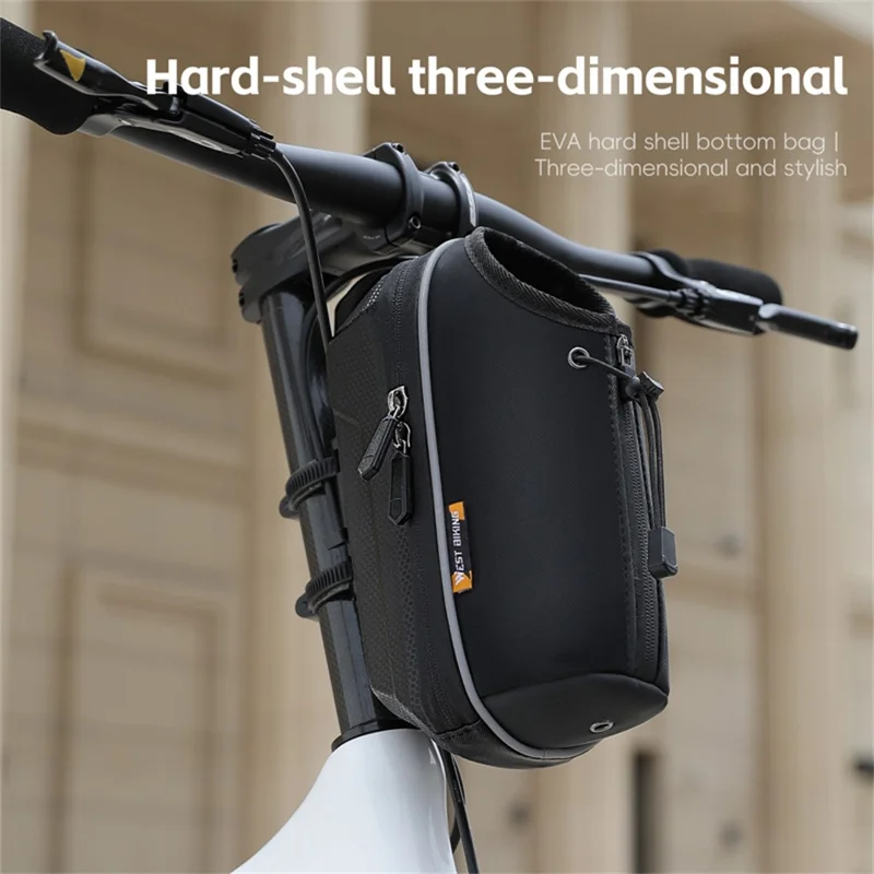 WEST BIKING YP0707410 Borsa Portabottiglie Pieghevole per Bicicletta Scooter Sacchetto di Stoccaggio per Tubo Anteriore con Sgancio Rapido