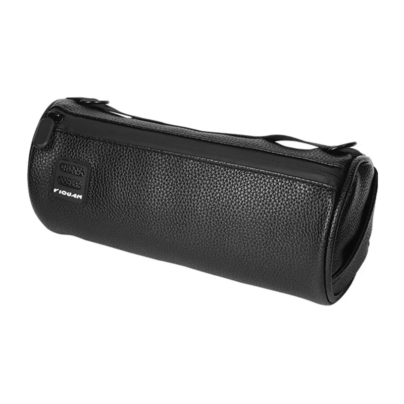 YIQUAN 07CD0044 1.8L Bicycle Handlebar Bag with Shoulder Strap Large Capacity PU Leather Waterproof Front Bag for Bike