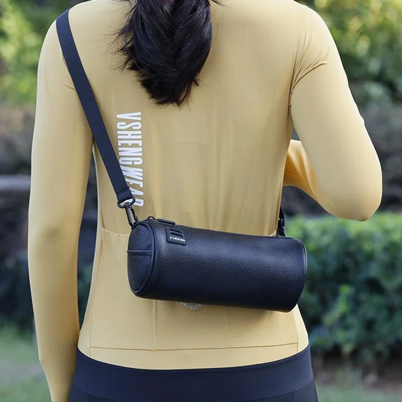 YIQUAN 07CD0044 1.8L Bicycle Handlebar Bag with Shoulder Strap Large Capacity PU Leather Waterproof Front Bag for Bike