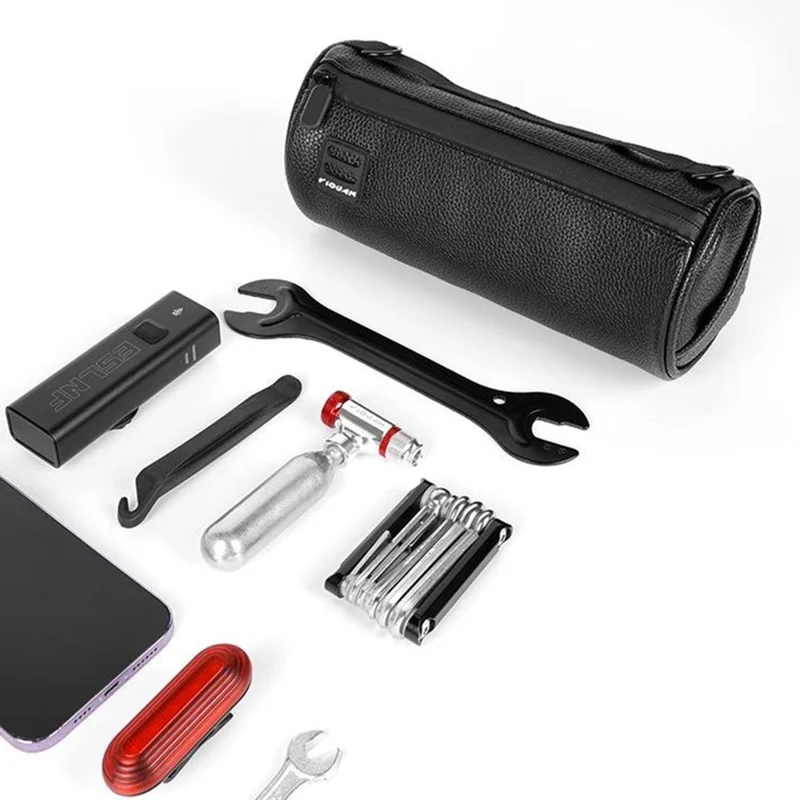 YIQUAN 07CD0044 1.8L Bicycle Handlebar Bag with Shoulder Strap Large Capacity PU Leather Waterproof Front Bag for Bike