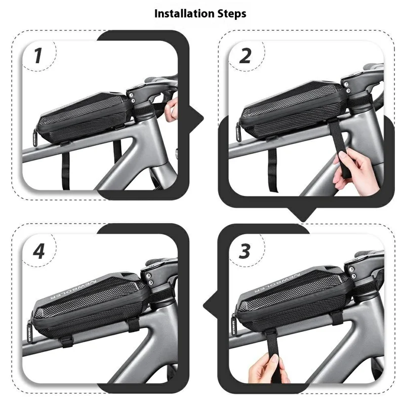 NEWBOLER BIKF-BAG844 Bicycle Top Tube Bag Waterproof EVA Hard Shell Large Capacity Cycling Pack