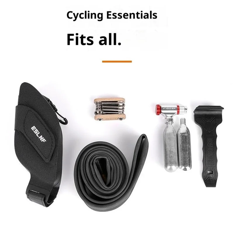 ESLNF 0.25L Mini Saddle Bag TPU Waterproof Wrap Around Strap Portable Bicycle Saddle Bag - Black