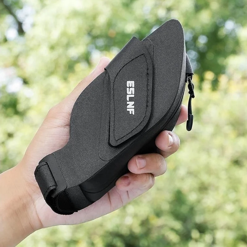 ESLNF 0.25L Mini Saddle Bag TPU Waterproof Wrap Around Strap Portable Bicycle Saddle Bag - Black