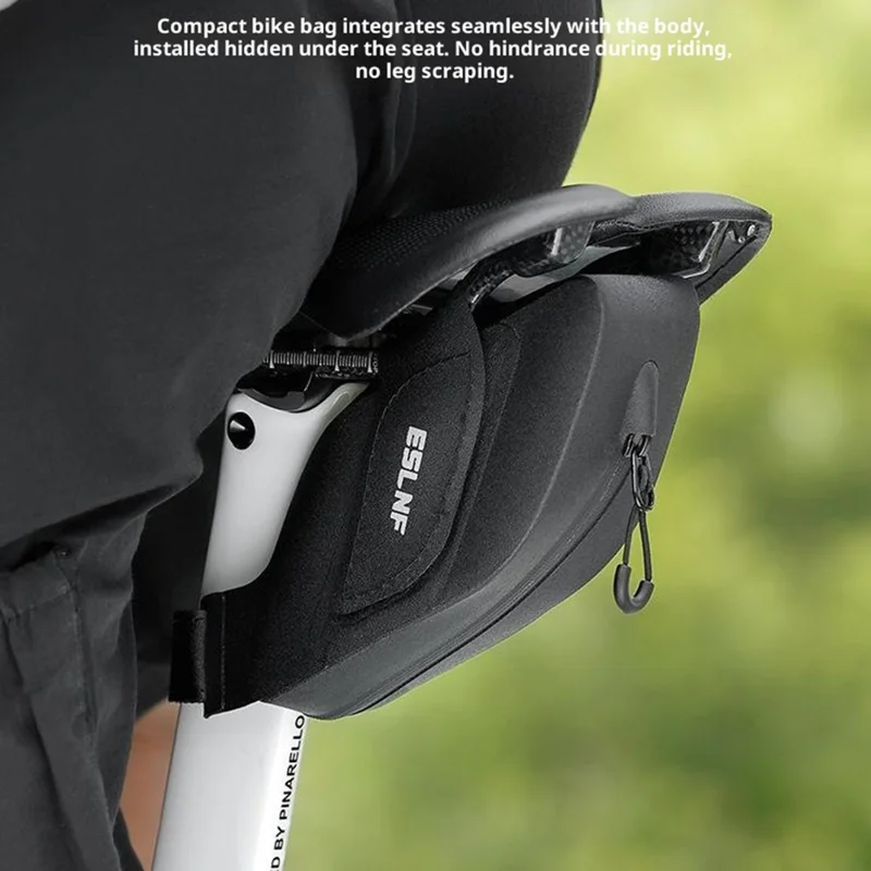 ESLNF 0.25L Mini Saddle Bag TPU Waterproof Wrap Around Strap Portable Bicycle Saddle Bag - Black