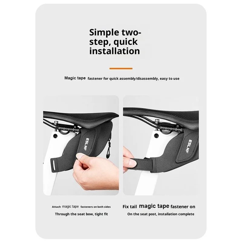 ESLNF 0.25L Mini Saddle Bag TPU Waterproof Wrap Around Strap Portable Bicycle Saddle Bag - Black