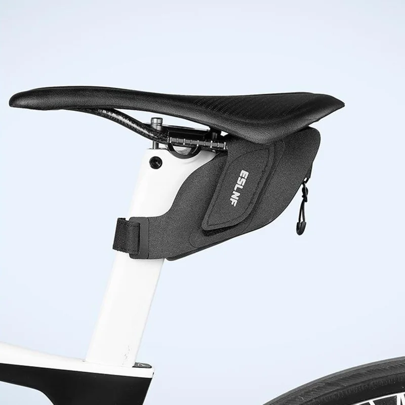 ESLNF 0.25L Mini Saddle Bag TPU Waterproof Wrap Around Strap Portable Bicycle Saddle Bag - Black