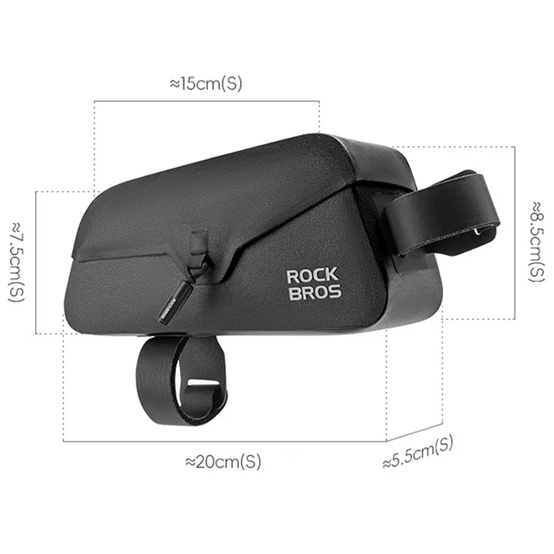 ROCKBROS 30120122 AS-133 Size S Bicycle Front Frame Bag Magnetic Flip Cover Waterproof Top Tube Bag for Road Mountain Bike - Blue