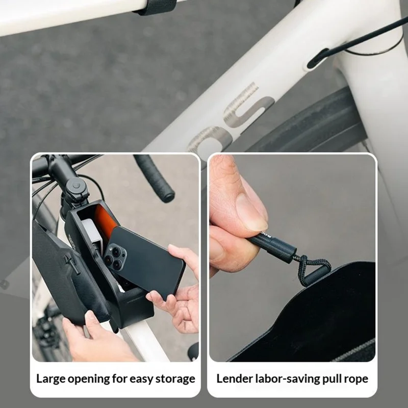 ROCKBROS 30120122 AS-133 0.6L Magnetic Bike Bag Waterproof Front Top Tube Bag for Road Mountain Bikes - Black