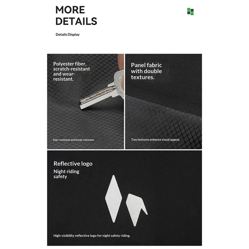 ROCKBROS 30140117 A19 30140117001 7L Large Capacity Bicycle Front Fork Rack Bag Waterproof Cycling Storage Bag - Black