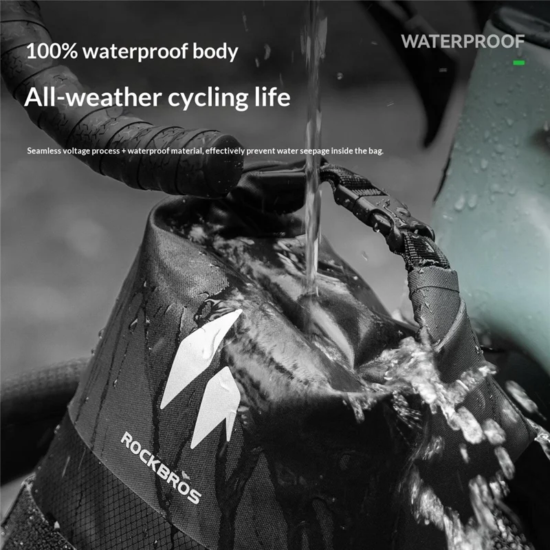 ROCKBROS 30140117 A19 30140117001 7L Large Capacity Bicycle Front Fork Rack Bag Waterproof Cycling Storage Bag - Black