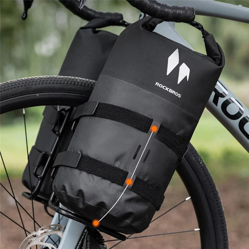 ROCKBROS 30140117 A19 30140117001 7L Large Capacity Bicycle Front Fork Rack Bag Waterproof Cycling Storage Bag - Black