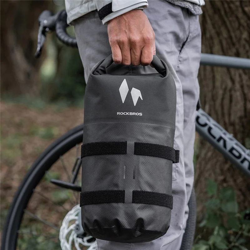 ROCKBROS 30140117 A19 30140117001 7L Large Capacity Bicycle Front Fork Rack Bag Waterproof Cycling Storage Bag - Black