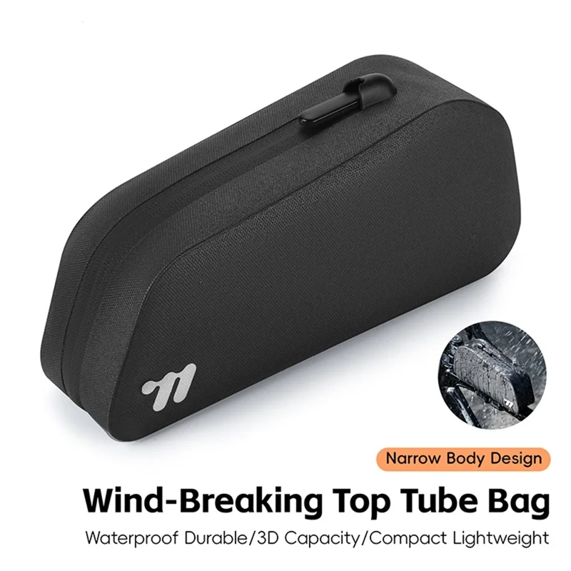 WEST BIKING YP0707425 Bicycle Front Frame Bag TPU Waterproof Cycling Storage Bag for Mountain Road Bike - Black