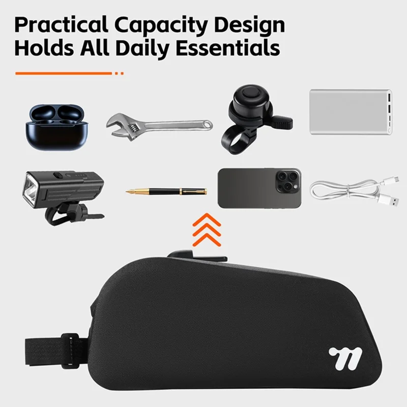 WEST BIKING YP0707425 Bicycle Front Frame Bag TPU Waterproof Cycling Storage Bag for Mountain Road Bike - Black