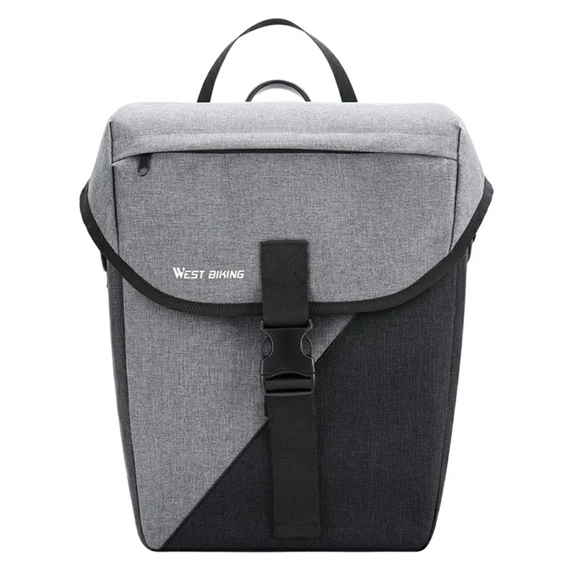 WEST BIKING YP0707428 Bicycle Pannier Bag 16L Rear Rack Pack Water Resistant for Cycling - Black  /  Grey