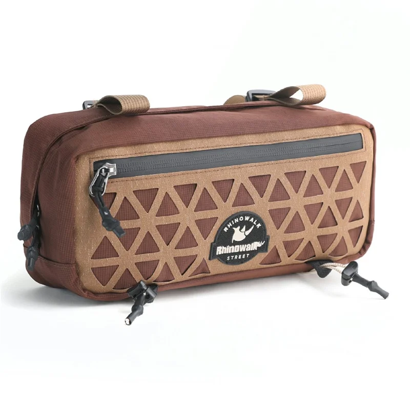 RHINOWALK BCT0209 Bicycle Front Handlebar Bag Cycling Storage Pouch Foldable Bike Head Pack for Outdoor - Brown