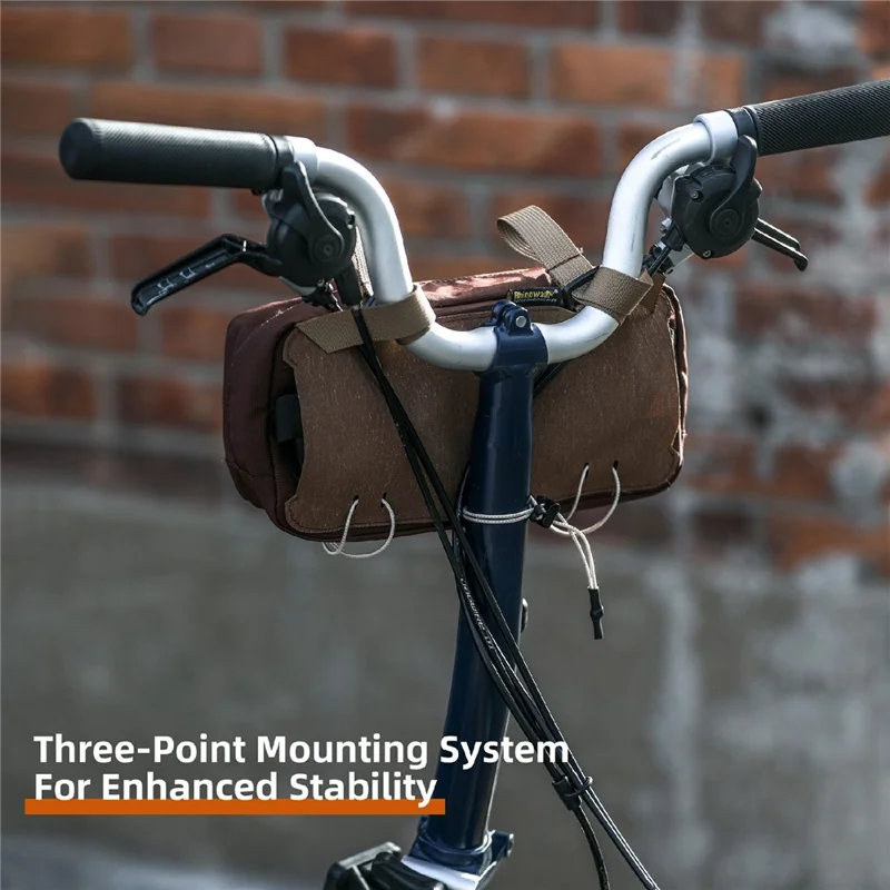 RHINOWALK BCT0209 Bicycle Front Handlebar Bag Cycling Storage Pouch Foldable Bike Head Pack for Outdoor - Brown