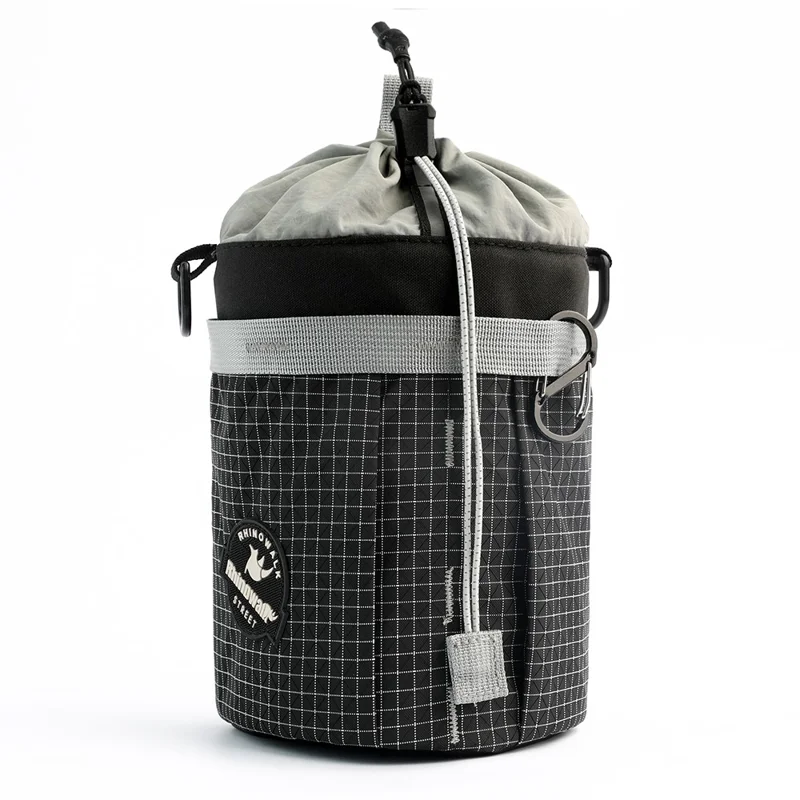 RHINOWALK BCT0207 2.5L Capacity Bicycle Handlebar Bag Foldable Bike Storage Bag with Separate Compartment and Carabiner - Black