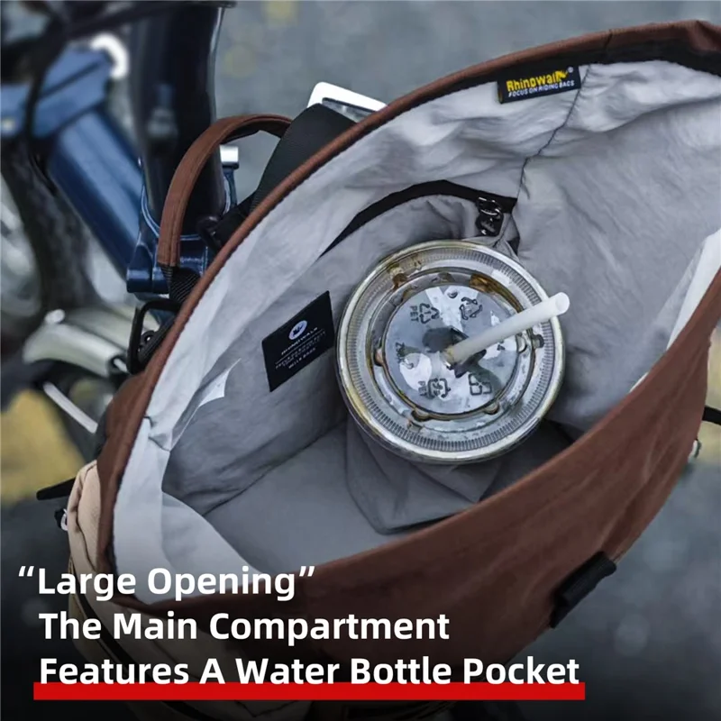 RHINOWALK BCT0208 For Folding Bike 6.5L Handlebar Bag with Shoulder Strap Cycling Storage Bag with Rain Cover - Coffee
