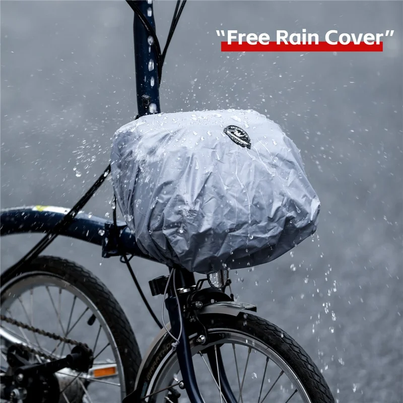 RHINOWALK BCT0208 For Folding Bike 6.5L Handlebar Bag with Shoulder Strap Cycling Storage Bag with Rain Cover - Coffee