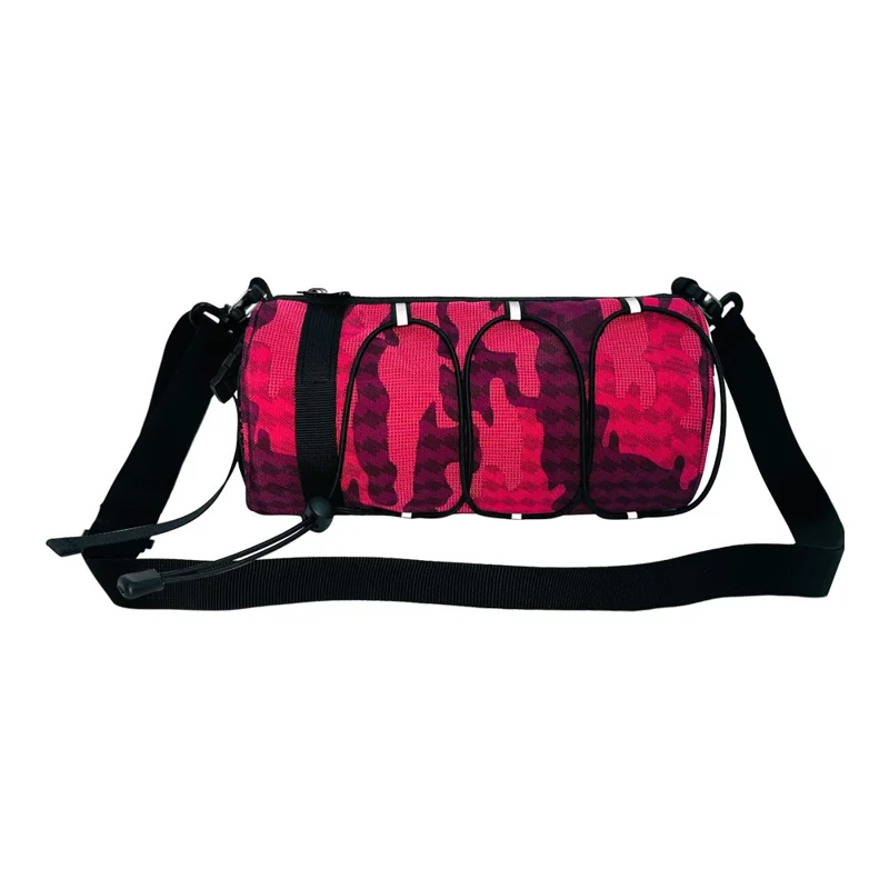 2.4L Capacity Waterproof Bike Handlebar Bag Multifunctional Cycling Storage Pouch - Crimson Camouflage