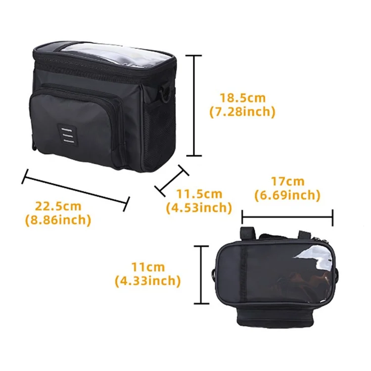 5L Bike PVC Bike Impermeável Bolsa de Armazenamento Touch Tela Pão de Bolso de Bolso de Bolso Baciclo Brudilhão Bolsa Frontal