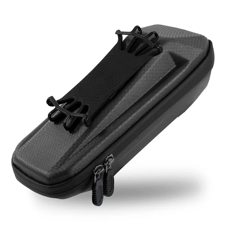 WEST BIKING YP0707263 Bolsa de Cuadro Delantera para Bicicleta Impermeable con Soporte para Teléfono Móvil - Negro