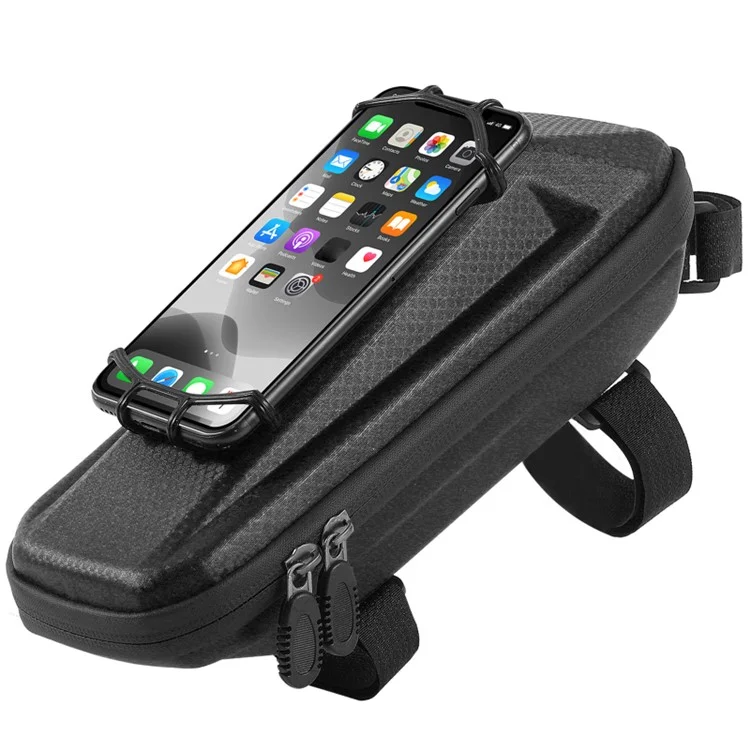 WEST BIKING YP0707263 Bolsa de Cuadro Delantera para Bicicleta Impermeable con Soporte para Teléfono Móvil - Negro