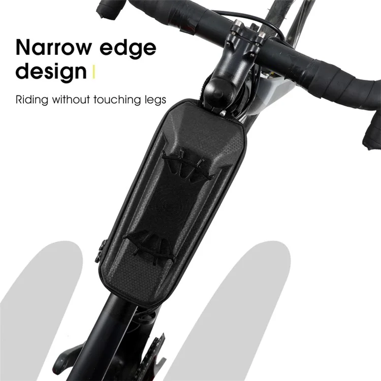 WEST BIKING YP0707263 Bolsa de Cuadro Delantera para Bicicleta Impermeable con Soporte para Teléfono Móvil - Negro