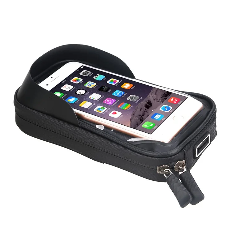 Waterproof Cycling Bike Front Frame Bag 7.2-inch Phone Touchscreen Visor Pouch Bicycle Top Tube Storage Bag