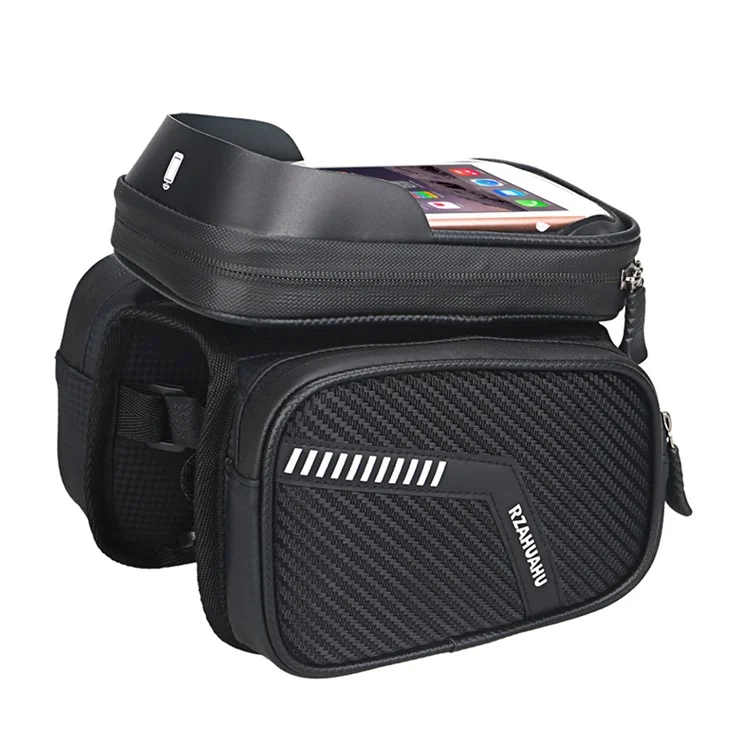 Waterproof Cycling Bike Front Frame Bag 7.2-inch Phone Touchscreen Visor Pouch Bicycle Top Tube Storage Bag