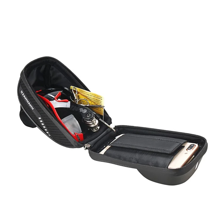 RZAHUAHU Waterproof Visor Design Bike Touch Screen 7.1-inch Phone Pocket Bicycle Cycling Handlebar Bag
