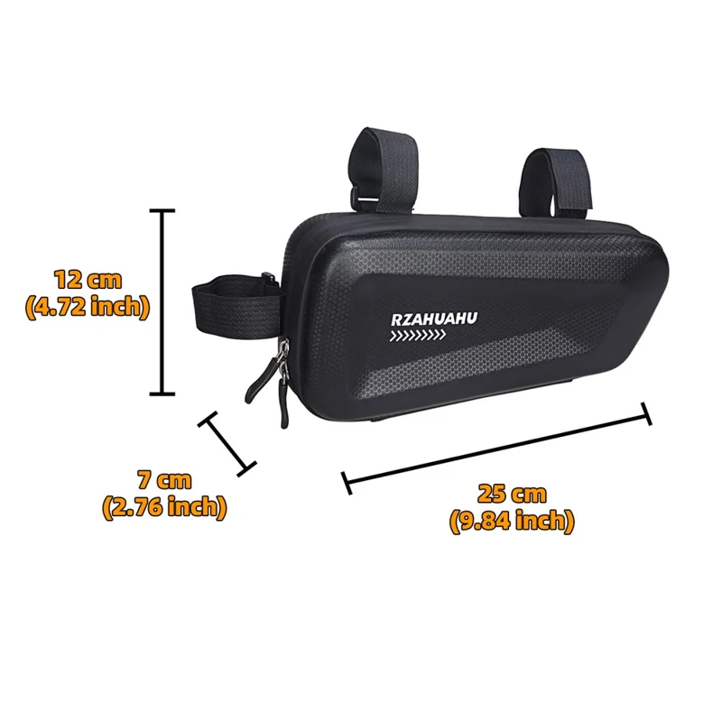 RZAHUAHU Bicycle Front Frame Hard Shell Bag Cycling Bike Waterproof Phone Tools Storage Bag