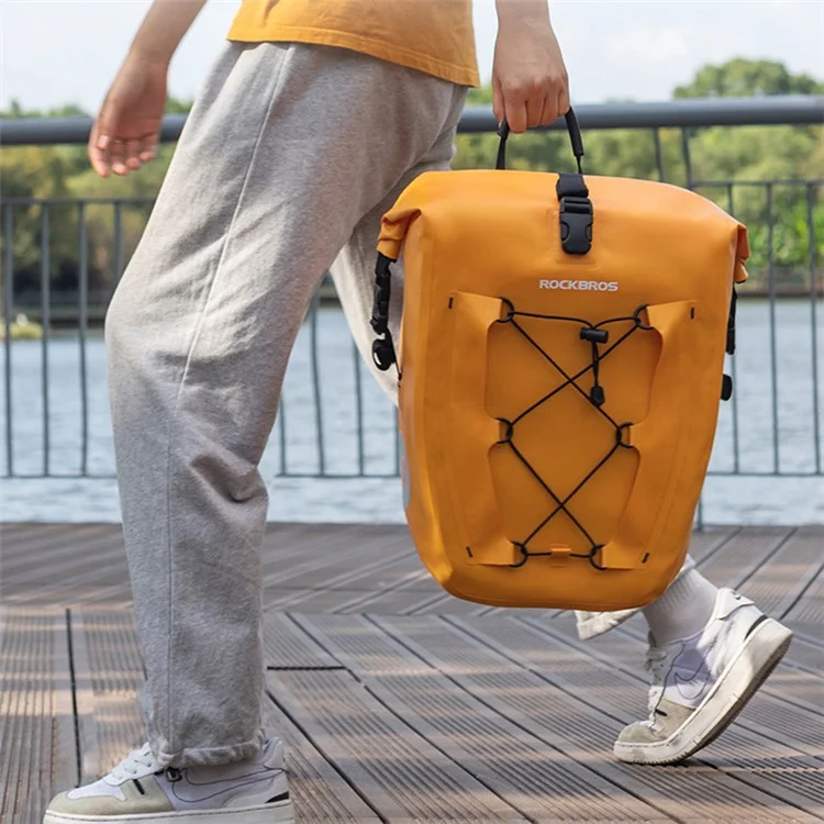 Rockbros AS-002-2 Wasserdichte Fahrradbeutel Faltbare Radbeutel Hinterer Rack Tail Sitz Kofferraum Pannier Pannier - Orange