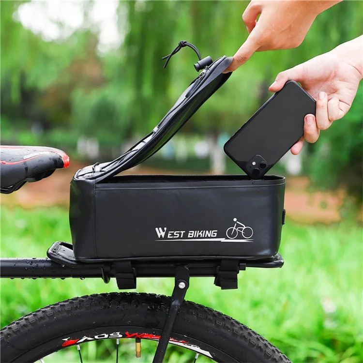 WEST BIKING 4L Large Capacity Bicycle Seat Saddle Bag Waterproof Bike Tail Storage Bag