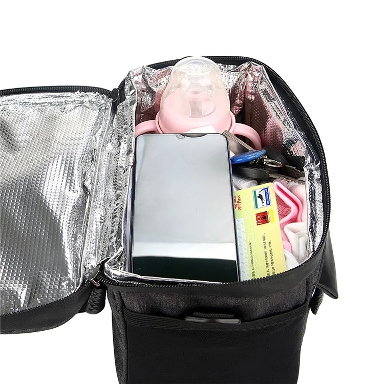 RZAHUAHU YA429 4.5L Bolsa Térmica Impermeável para Bicicleta MTB, Bolsa para Guidão de Bicicleta - Preto