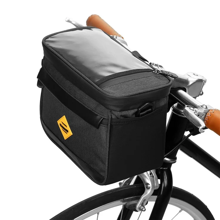 RZAHUAHU YA429 4.5L Bolsa Térmica Impermeável para Bicicleta MTB, Bolsa para Guidão de Bicicleta - Preto
