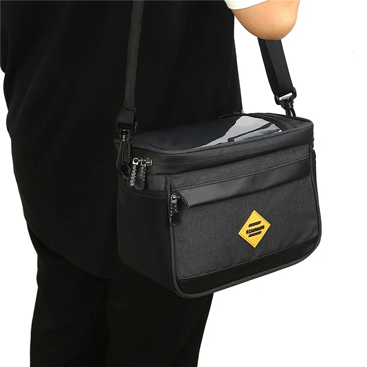 RZAHUAHU YA429 4.5L Bolsa Térmica Impermeável para Bicicleta MTB, Bolsa para Guidão de Bicicleta - Preto