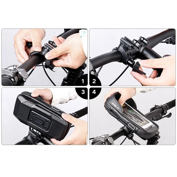 WHEEL UP B37 Waterproof Bicycle Frame Bag Rotary Front Top Tube Bag Mobile Phone Holder