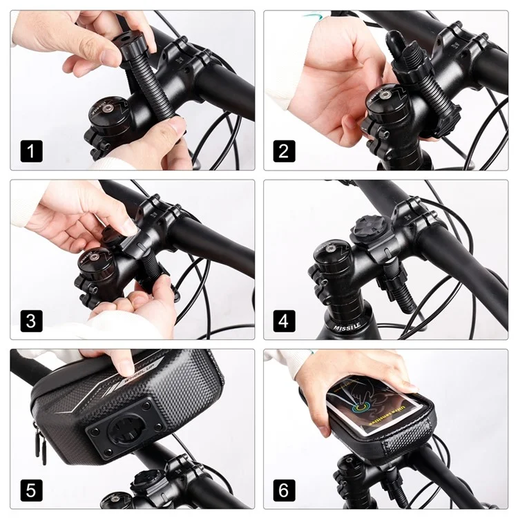 WHEEL UP G40 Waterproof Phone Pouch Bike Frame Bag Bicycle Top Tube Handlebar Bag