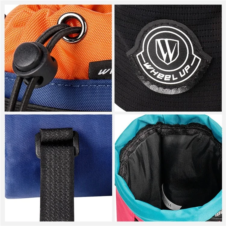 WHEEL UP SH006 Bike Handlebar Stem Bag Bicycle Water Bottle Holder Bag Shoulder Bag No Screws Installation Magic Tape Fastener for All Bikes Daily Use Touring Commuting - Black