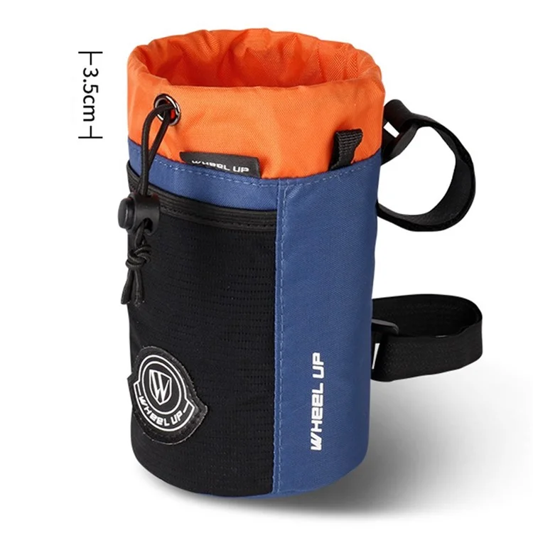 WHEEL UP SH006 Bike Handlebar Stem Bag Bicycle Water Bottle Holder Bag Shoulder Bag No Screws Installation Magic Tape Fastener for All Bikes Daily Use Touring Commuting - Black